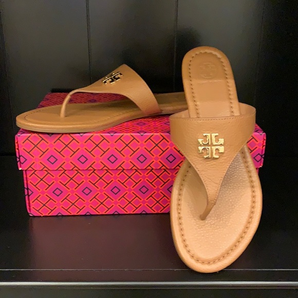 Tory Burch Shoes - Tory Burch Jolie Flat Thong Tan Leather 8